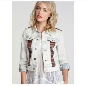 Free People Baja Jacket Distressed Cropped Size 12 Denim Casual
